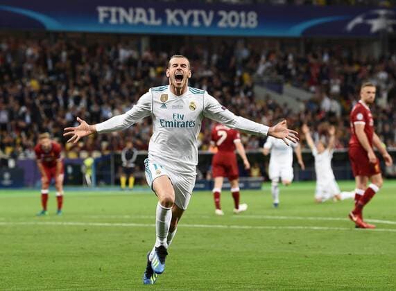 Themen der Woche - SPORT KW21 Bilder des Tages - SPORT Fußball, CL Finale, Real Madrid - FC Liverpool Mg Kiev (Ucraina) 26 05 2018 - finale Champions League Real Madrid-Liverpool foto Matteo Gribaudi Image nella foto: esultanza gol Gareth Bale 
