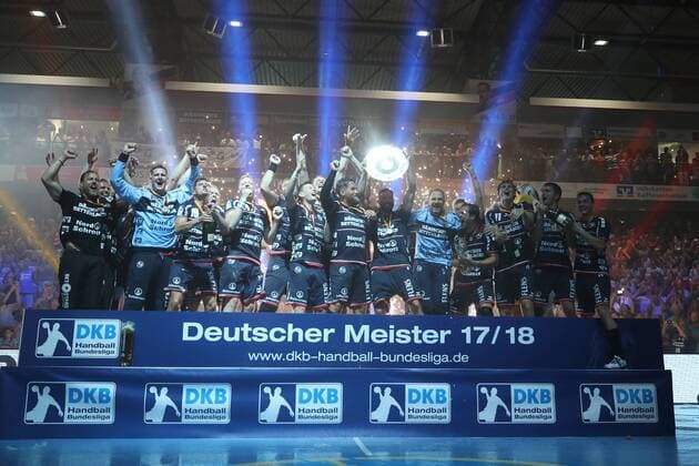 Themen der Woche - SPORT KW22 Bilder des Tages - SPORT SG Flensburg-Handewitt - Frisch auf Goeppingen, Handball; Flensburg, 03.06.18 Flensburg, 03.06.18, Handball, Bundesliga, Saison 2017 2018, SG Flensburg-Handewitt - Frisch auf Goeppingen :SG Flensburg-Handewiit feiert die Meisterschaft 2017 2018