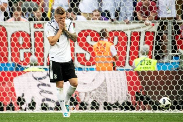 Themen der Woche - SPORT KW25 Bilder des Tages - SPORT 180617 Toni Kroos of Germany looks dejected during the FIFA World Cup WM Weltmeisterschaft Fussball group stage match between Germany and Mexico on June 17, 2018 in Moscow. Photo: Petter Arvidson BILDBYRAN kod PA 92069 Copyright: PETTERxARVIDSON BB180617PA070