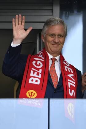 King Philippe - Filip of Belgium pictured at the start of the second game of Belgian national soccer team the Red Devils against Tunisia national team Nationalteam in the Spartak stadium, in Moscow, Russia, Saturday 23 June 2018. Belgium won its first group phase game. DIRKxWAEM  x05369470x