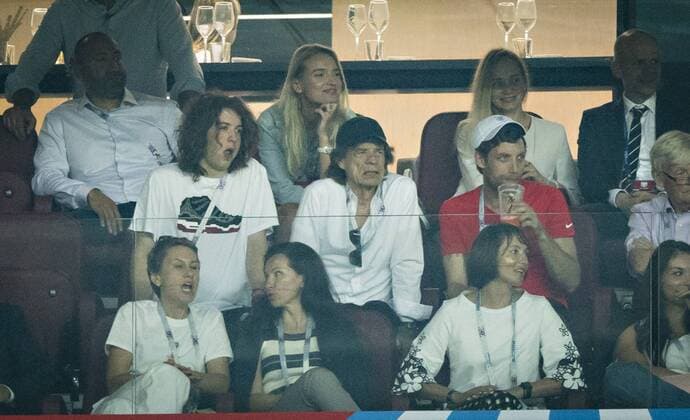 Sport Themen der Woche KW28 Sport Bilder des Tages Moskau , 11.07.2018 Mick Jagger fiebert mit der englischen Mannschaft Kroatien - England