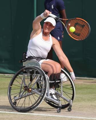 Sport Themen der Woche KW28 Sport Bilder des Tages Katharina Krueger, Rollstuhl Damen Einzel Tennis - Wimbledon 2018 - Grand Slam ITF ATP Tennis Herren WTA Tennis Damen - AELTC - London - - Great Britain - 12 July 2018. Copyright: xJuergenxHasenkopfx