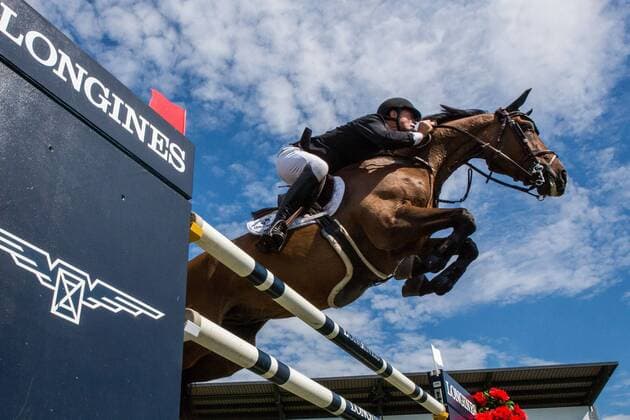 Sport Themen der Woche KW28 Sport Bilder des Tages Springreiten, Falsterbo Horse Show 180713 Bruce Goddin, pa Backatorps Danny V, tävlar i Longines Falsterbo Grand Prix under Falsterbo Horse Show dag 7 den 13 juli 2018 i Falsterbo. Copyright: MATHILDAxAHLBERG BB180713MA113