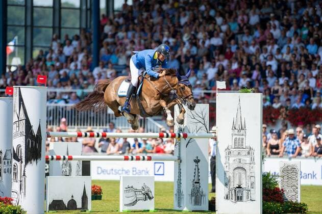 Sport Themen der Woche KW29 Sport Bilder des Tages 22 07 18, Aachen, Germany, Equestrian sport CHIO Aachen 2018 - Rolex Grand Prix, Image shows Christian AHLMANN (GER) riding Tokyo. Copyright: Thomas Reiner
