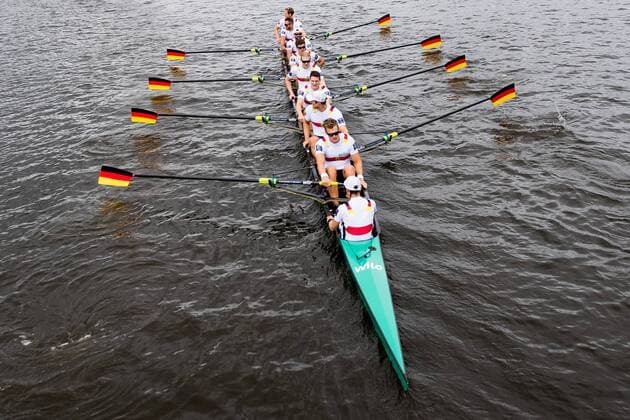 Sport Themen der Woche KW31 Sport Bilder des Tages 180805 Team Germany after winning the final A of men s eight rowing during the European Championships on August 5, 2018 in Glasgow. Photo: Jon Olav Nesvold BILDBYRAN kod JE 160285 Copyright: JONxOLAVxNESVOLD BB180805JE112