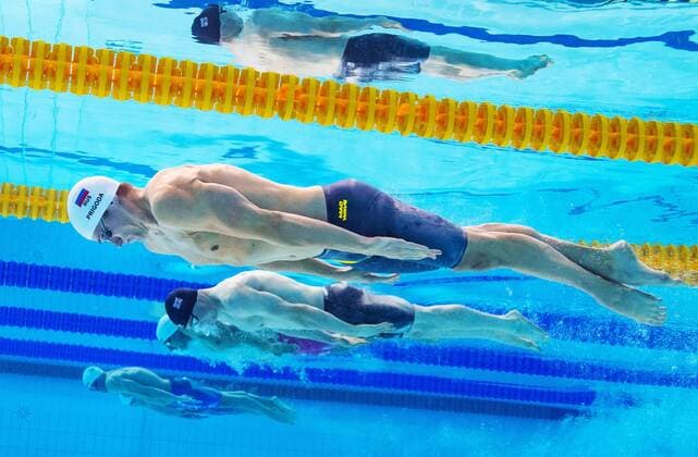 Sport Themen der Woche KW31 Sport Bilder des Tages 180805 Kirill Prigoda of Russia competes in the semi-final of men s 200 meter breaststroke swimming during the European Championships on August 5, 2018 in Glasgow. Photo: Simon Lodge BILDBYRN kod JM 87767 Copyright: SIMONxLODGE BB180805BB929