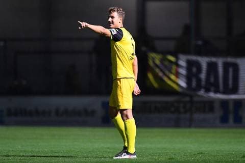 Fußball Regionalliga Staffel West 13. Spieltag SC Verl - Alemannia Aachen am 12.10.2018 in der Sportclub Arena in Verl Patrick Salata ( Aachen )