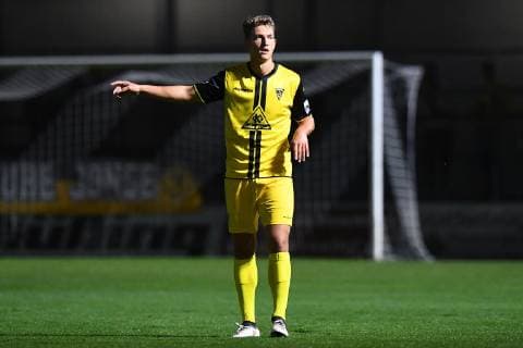Fußball Regionalliga Staffel West 13. Spieltag SC Verl - Alemannia Aachen am 12.10.2018 in der Sportclub Arena in Verl Patrick Salata ( Aachen )