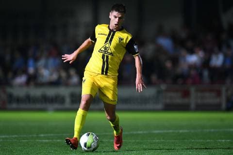 Fußball Regionalliga Staffel West 13. Spieltag SC Verl - Alemannia Aachen am 12.10.2018 in der Sportclub Arena in Verl Steven Rakk ( Aachen )
