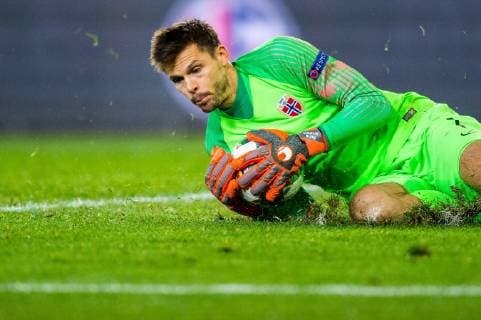 Sport Themen der Woche KW42 Sport Bilder des Tages Fußball, Nations League, Norwegen - Bulgarien 181016 Rune Almenning Jarstein of Norway during the Nations League match between Norway and Bulgaria on October 16, 2018 in Oslo. Photo: Marius Simensen BILDBYRAN Cop 238 Copyright: MARIUSxSIMENSEN BB181016ZD007