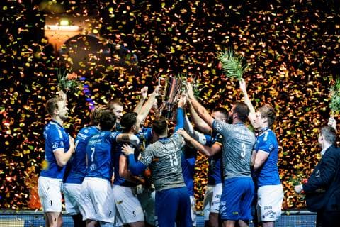 Sport Themen der Woche KW43 Sport Bilder des Tages Volleyball, VfB Friedrichshafen gewinnt Supercup Hannover, Deutschland, 28.10.2018: , Volleyball Supercup 2018, SSC Palmberg Schwerin - Dresdner SC.