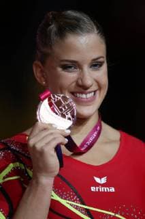 Sport Themen der Woche KW44 Sport Bilder des Tages Elisabeth Seitz, GER, after apparatus final at 2018 Artistic Gymnastics World Championships in Doha; 02 11 2018;