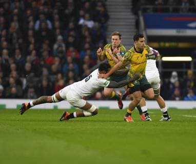 November 25, 2018 - London, England, United Kingdom - Australia s Matt To Omua seen in action during the England v Australia Quilter Internationals at the Twickenham in London. England Vs Australia Rugby in London, UK - 25 Nov 2018 - ZUMAs197 87038488st Copyright: xGrahamxGlendinningx