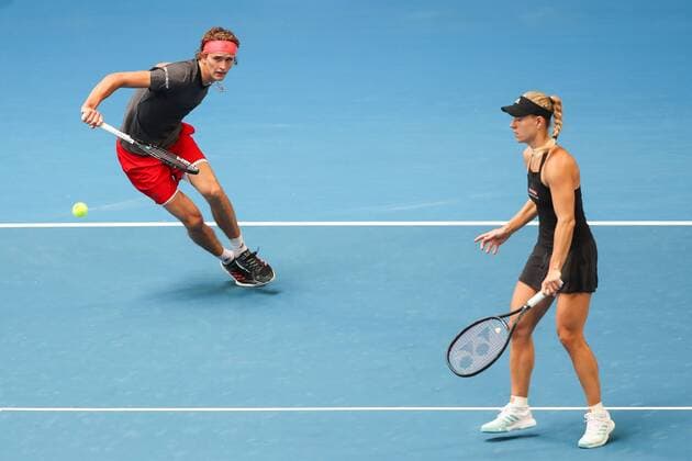 Sport Themen der Woche KW01 Sport Bilder des Tages Angelique Kerber, Alexander Zverev, Mixed Doubles Tennis - Hopman Cup 2019 - ITF - RAC Arena - Perth - Western Australia - Australia - 2 January 2019. Â Copyright: xJuergenxHasenkopfx
