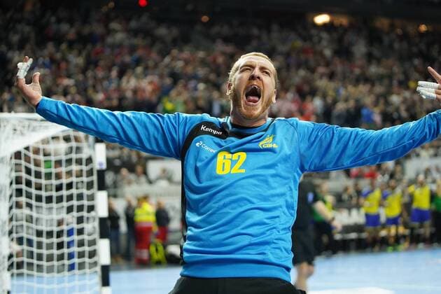 Sport Themen der Woche KW03 Sport Bilder des Tages GER, IHF WM 2019, Brasilien (BRA) vs Kroatien (CRO) 20.01.2019, Lanxess Arena Koeln, GER, IHF WM 2019, Brasilien (BRA) vs Kroatien (CRO) im Bild picture shows: Leonardo Tercariol Torwart (BRA 62), freut sich ueber den Sieg