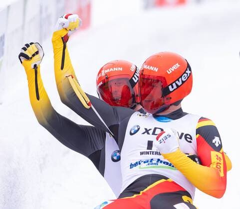 Sport Themen der Woche KW04 Sport Bilder des Tages FIL-Rennrodel-WM am 25.01.2019 in der Veltins-Eisarena in Winterberg Weltmeister im Sprint Toni Eggert und Sascha Benecken ( Deutschland )