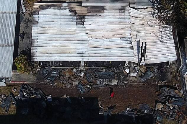 Sport Themen der Woche KW06 Sport Bilder des Tages (190209) -- BEIJING, Feb. 9, 2019 -- The debris is seen at the site of a fire in a training center at Flamengo football club in Rio de Janeiro, Brazil, Feb. 8, 2019. At least 10 players were killed and three others injured early Friday morning when a fire swept through a training center at Flamengo football club in Rio de Janeiro, the local fire department said. Fabio Motta)