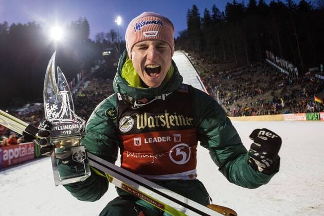 Sport Themen der Woche KW07 Sport Bilder des Tages Karl Geiger, Deutschland, Gewinner des Weltcup Skispringen Mühlenkopfschanze Willingen Deutschland am 16. Februar 2019, Weltcup Skispringen Willingen Deutschland am 16. Februar 2019 Copyright: xSocher xEibner-Pressefotox EP_kso