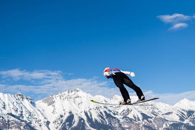 Sport Themen der Woche KW08 Sport Bilder des Tages 190224 Markus Eisenbichler of Germany competes in Ski jumping Skispringen Ski nordisch team large hill during the FIS Nordic World Ski Championships on February 24, 2019 in Innsbruck. Photo: Joel Marklund BILDBYRAN kod JM 87890 Copyright: JOELxMARKLUND BB190224JM144