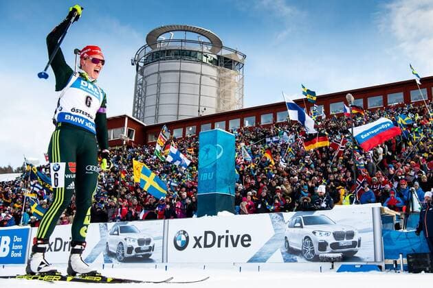 Sport Themen der Woche KW10 Sport Bilder des Tages 190310 Denise Herrmann of Germany celebrates as she win the Women s 10 km Pursuit during the IBU World Championships Biathlon on March 10, 2019 in Östersund. Photo: Petter Arvidson BILDBYRAN kod PA 92254 Copyright: PETTERxARVIDSON BB190310PA058