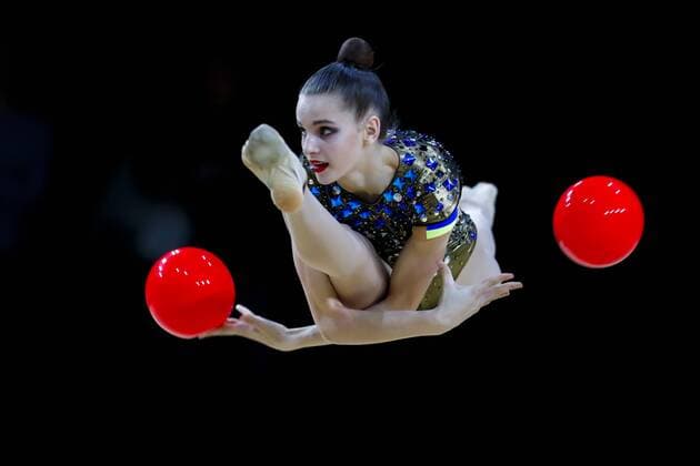 Sport Themen der Woche KW13 Sport Bilder des Tages 33rd Grand Prix Internationaux de Thiais; 31.03.2019 Senior Group Ukraine (Anastasiya Voznyak, Valeriya Vuzviak, Valeriya Khanina, Mariia Vysochanska, Diana Myzherytska, Alina Bykhno) at Grand Prix finals; 33rd Grand Prix Internationaux de Thiais on 31.03.2019 in the Palais Omnisports in Thiais (France).