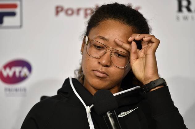 Sport Themen der Woche KW17 Sport Bilder des Tages PK Pressekonferenz Naomi Osaka (JPN) muss verletzungsbedingt aufgeben, Halbfinale entfällt Tennis Damen Porsche-Cup Porsche Tennis Grand Prix GP Stuttgart 2019 Porsche-Arena 27.04.2019 Porsche Tennis Grand Prix Stuttgart 2018