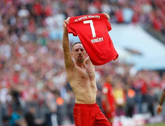 Sport Bilder des Tages Torjubel 4:1 München, Torschütze Franck Ribery (Bayern) . FC Bayern Muenchen- Eintracht Frankfurt . München, GER, 18.05.2019, 34. Spieltag Fussball-Bundesliga 2018-2019.