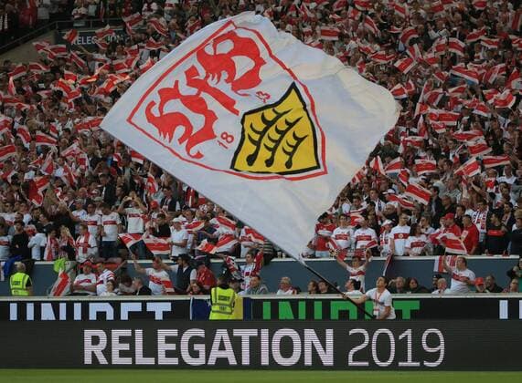 Sport Themen der Woche KW21 Sport Bilder des Tages 23.05.2019, Relegationspiel, 1. Bundesliga, VfB Stuttgart vs Union Berlin, Mercedes Benz Arena Stuttgart, Fussball, im Bild: VfB in Relegationspiel DFL REGULATIONS PROHIBIT ANY USE OF PHOTOGRAPHS AS IMAGE SEQUENCES AND OR QUASI- VIDEO copyright: Philippe Ruiz