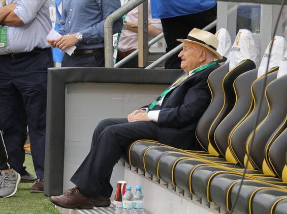 Sport Themen der Woche KW23 Sport Bilder des Tages Der aus Aachen stammende Ehrenpräsident des DFB Egidius Braun ist im Stadion - 05.06.2019: Öffentliches Training der Deutschen Nationalmannschaft DFB hautnah in Aachen