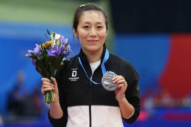 Sport Themen der Woche KW26 Sport Bilder des Tages Han Ying, GER, during victory ceremony at 2nd Europaspiele in Minsk; 26 06 2019 -