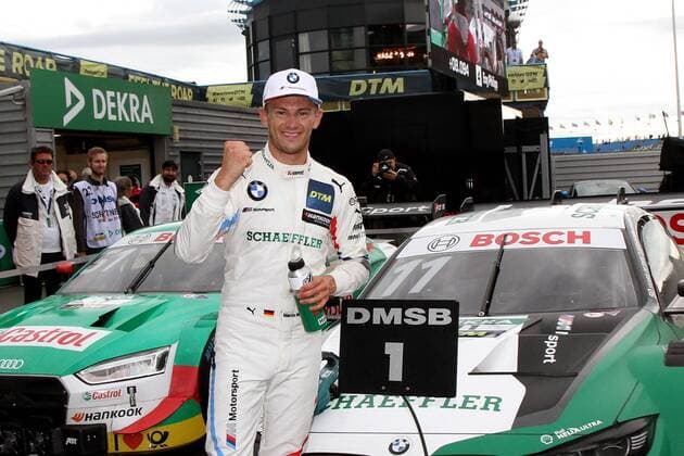 Sport Bilder des Tages Marco Wittmann (GER) (BMW Team RMG - BMW M4 DTM) freut sich über seinen Sieg beim DTM-Lauf auf dem TT Circuit Assen (NL). Copyright Thomas Pakusch