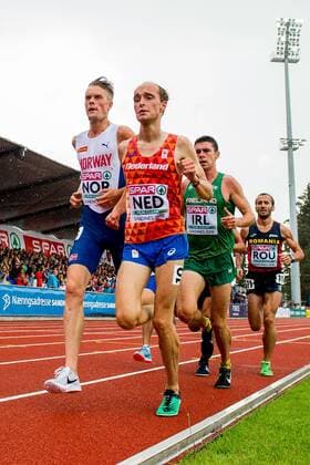 190810 Filip Mangen Ingebrigtsen of Norway and Stan Niesten of Netherlands compete in men s 5000 meter final during the European Athletics Team Championships on August 10, 2019 in Sandnes. Photo: Vegard Wivestad Grott BILDBYRAN kod VG 170371 bbeng 2019 european athletics team championships first league 1st league etch lag-em friidrett friidrott athletics norge nederland holland Copyright: VEGARDxWIVESTADxGRoTT BB190810ZE019