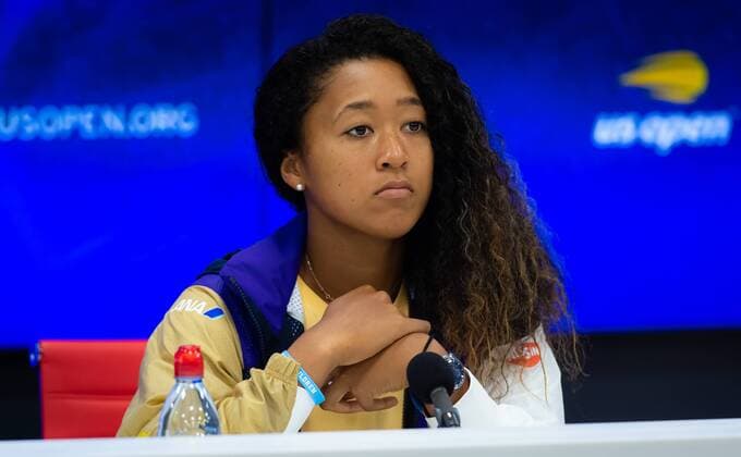 September 2, 2019, New York, NEW YORK, UNITED STATES: Naomi Osaka of Japan talks to the media after losing her fourth-round match at the 2019 US Open Grand Slam tennis tournament against Belinda Bencic of Switzerland US Open 2019, Tennis, New York City, United States, Sep 2 - ZUMAa181 20190902_zaa_a181_087 Copyright: xAFP7x