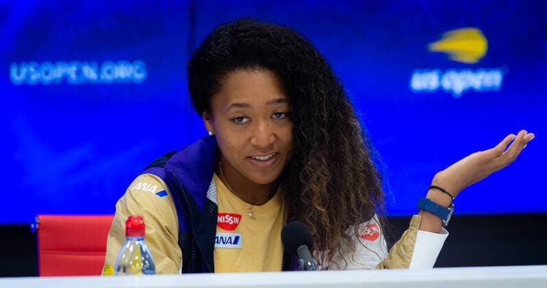 September 2, 2019, New York, NEW YORK, UNITED STATES: Naomi Osaka of Japan talks to the media after losing her fourth-round match at the 2019 US Open Grand Slam tennis tournament against Belinda Bencic of Switzerland US Open 2019, Tennis, New York City, United States, Sep 2 - ZUMAa181 20190902_zaa_a181_089 Copyright: xAFP7x