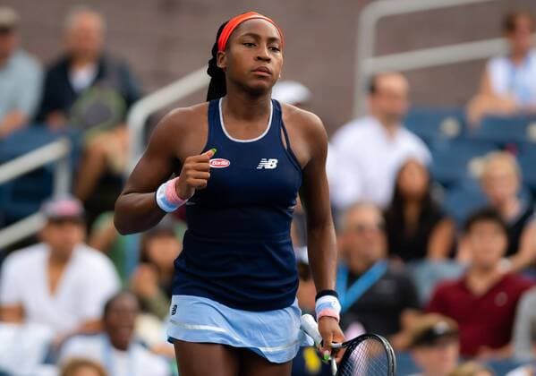 September 2, 2019, New York, NEW YORK, UNITED STATES: Cori Gauff of the United States playing doubles at the 2019 US Open Grand Slam tennis tournament with Caty McNally of United States US Open 2019, Tennis, New York City, United States, Sep 2 - ZUMAa181 20190902_zaa_a181_127 Copyright: xAFP7x