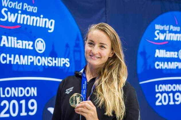 Bilder des Jahres 2019, Sport 09 September Sport Themen der Woche KW37 Sport Bilder des Tages Impressions of World Para Swimming Allianz Championships London 2019 Donnerstag, 12.09.19 - Tag 4 im London Aquatics Centre - Finale Elena Krawzow (PSC Berlin Berliner Schwimmteam) gewinnt Gold über 100m Brust