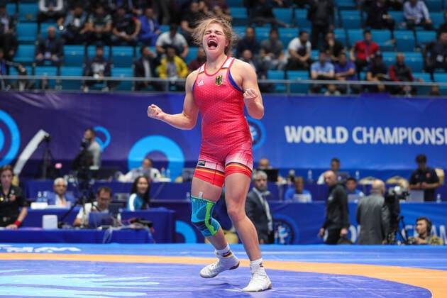 Bilder des Jahres 2019, Sport 09 September Sport Themen der Woche KW38 Sport Bilder des Tages World Wrestling Championship 2019 WW 68kg - Anna Carmen SCHELL (GER) df. Agnieszka Jadwiga WIESZCZEK KORDUS (POL)