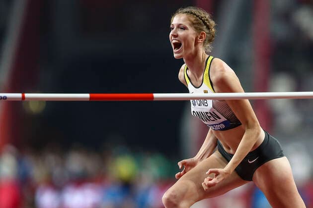 Bilder des Jahres 2019, Sport 09 September Sport Themen der Woche KW39 Sport Bilder des Tages IAAF World Athletics Championships Doha 2019; Qatar, 27.09.2019 Imke Onnen (GER Hannover 96) packt die 1,92m in der Qualifikation am 27.09.19 im Khalifa International Stadium in Doha, Qatar waehrend der IAAF World Athletics Championships. Copyright: xBEAUTIFULxSPORTS AxelxKohringx