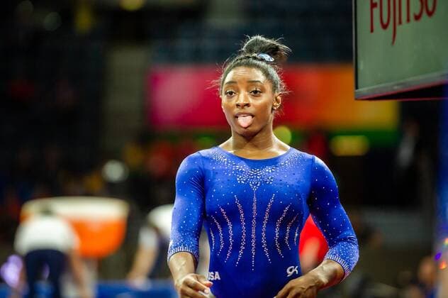Bilder des Jahres 2019, Sport 10 Oktober Sport Themen der Woche KW40 Sport Bilder der Tages Turm WM Stuttgart 2019 Simone Biles (USA) - Turn-WM Stuttgart 2019 Podium Training. Stuttgart. 02.10.19 Turnen Podium Training , Stuttgart Baden Wuerttemberg Deutschland