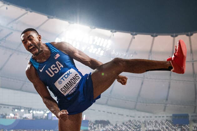 Bilder des Jahres 2019, Sport 10 Oktober Sport Themen der Woche KW40 Sport Bilder des Tages 191003 Solomon Simmons of USA celebrates when competing in men s discus throw decathlon during day 7 of the IAAF World Athletics Championships on October 3, 2019 in Doha. Photo: Vegard Wivestad Grott BILDBYRAN kod VG 170407 bbeng athletics track & field friidrott friidrett iaaf world athletics championships athletics World Championship, WM, Weltmeisterschaft vm friidrotts-vm friidretts-vm tikamp tiokamp decathlon discus throw diskos diskus jubel usa Copyright: VEGARDxWIVESTADxGRoTT BB191003VG024