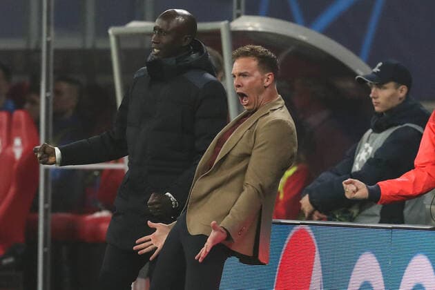 Bilder des Jahres 2019, Sport 10 Oktober Sport Themen der Woche KW43 Torjubel - Trainer Julian Nagelsmann (RB Leipzig) freut sich über das 2-1 von Marcel Sabitzer (RB Leipzig) - Gruppe G Gruppenphase Champions League Saison 2019-2020 RasenBallsport Leipzig vs. FC Zenit St. Petersburg in der Red Bull Arena in Leipzig - Fußball,Deutschland,23.10.2019