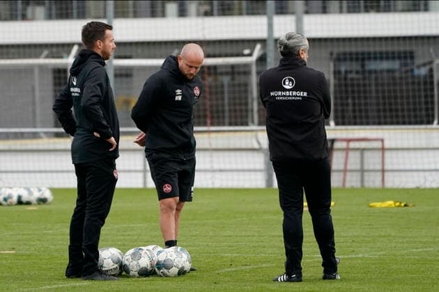 14.10.2019 - Fussball - 2. Fussball-Bundesliga - Saison 2019 2020 - 1. FC Nürnberg Nuernberg FCN Club - Training - - Soccer 2 Soccer Bundesliga Season 2019 2020 1 FC Nuremberg Nuremberg FCN Club, Deutschland, Nuernberg, Sportpark Valznerweiher - v.l. Fabian Gerber, Nate Weiss, Zoccola Maurizio DFL REGULATIONS PROHIBIT ANY USE OF PHOTOGRAPHS AS IMAGE SEQUENCES AND OR QUASI-VIDEO. Copyright: HMBxMedia BorisxSchumacher