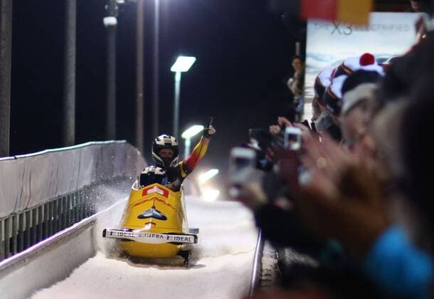 Bilder des Jahres 2020, Sport 01 Januar Sport Themen der Woche KW04 Sport Bilder des Tages BMW IBSF Worldcup, 2er Bob Meanner, 25.01.2020, Koenigssee BMW IBSF Worldcup Bob and Skeleton, 2er Bob Meanner, 25.01.2020, Koenigssee Bild: Jubel im Ziel bei FRIEDRICH Francesco, MARGIS Thorsten( 4,GER) Copyright: xBEAUTIFULxSPORTS NilsxKoepkex
