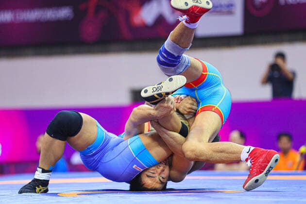 2020 Bilder des Jahres, Sport 02 Februar Sport Themen der Woche KW08 Wrestling Asian Championships Daniyar KAISANOV (KAZ) df. Daichi TAKATANI (JPN)