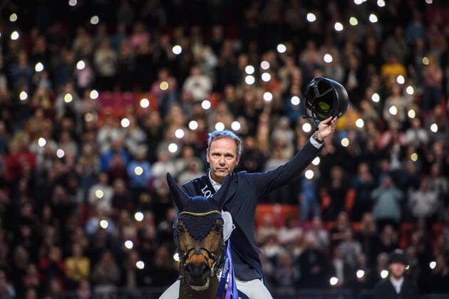 2020 Bilder des Jahres, Sport 02 Februar Sport Themen der Woche KW08 200223 Geir Gulliksen of Norway on horse Vdl Groep Quatro celebrates after winning the FEI Jumping World Cup during Gothenburg Horse Show on February 23, 2020 in Gothenburg. Copyright: DANIELxSTILLER BB200223DS016