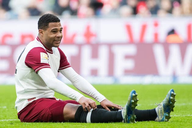 Fussball: Bundesliga, 25. Spieltag, FC Bayern Muenchen - 1. FC Augsburg. Serge Gnabry (FC Bayern Muenchen) reagiert unzufrieden. DFL regulations prohibit any use of photographs as image sequences and or quasi-video. GER, Fussball, Bundesliga, FC Bayern Muenchen - 1. FC Augsburg, 08.03.2020 Muenchen Copyright: xTomxWellerx xEibner-Pressefotox EP_eer