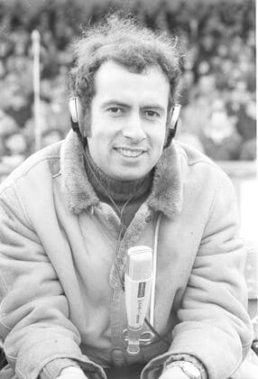 Regionalliga West 1969 70. ETB Schwarz-Weiß Essen - Arminia Bielefeld 0:1 12.04.1970. Sportreporter Heribert Faßbender.