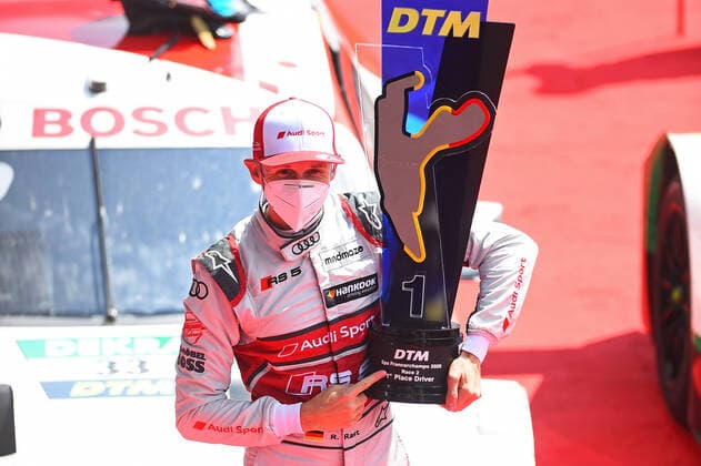 Bilder des Jahres 2020, Sport 08 August Sport Themen der Woche KW31 Sport Bilder des Tages 02.08.2020, xekx, Motorsport DTM Saison 2020, DTM Rennen - Trophy Spa emspor, Sieger. 1. Platz, Rene Rast (GER) Audi RS 5 DTM (DFL DFB REGULATIONS PROHIBIT ANY USE OF PHOTOGRAPHS as IMAGE SEQUENCES and or QUASI-VIDEO) Spa