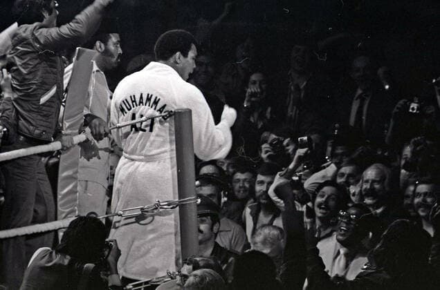 24.05.76 Boxen Cassius Clay Muhammad Ali - Richard Dunn Deutschland, München, 24.05.1976, Boxen, WM Schwergewichtskampf Cassius Clay alias Muhammad Ali (USA) vs. Richard Dunn (GBR): Muhammad Ali.