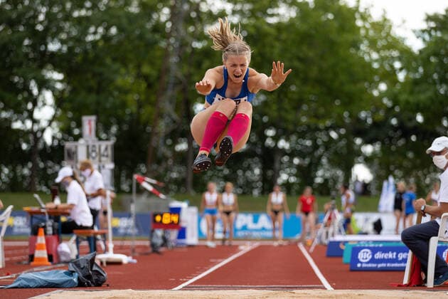 Bilder des Jahres 2020, Sport 08 August Sport Themen der Woche KW34 Sport Bilder des Tages Deutsche Mehrkampfmeisterschaften; Vaterstetten, 22.08.2020 Serina Riedel (TSV Zeulenroda); Deutsche Mehrkampfmeisterschaften im Sportzentrum in Vaterstetten am 22.08.2020, (Bayern). Copyright: xBEAUTIFULxSPORTS KJPetersx
